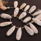 1 Strand White Howlite Faceted Briolettes  - Pear Drop Beads 23mmx10mm-30mmx12mm 8 Inches BR770