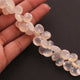 1 Strand White Silverite Faceted Briolettes - Heart Shape Beads 10mm-11mm 7.5 Inches BR1040