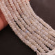 1 Strand White Rainbow Moonstone Faceted Rondelles -Roundel Beads 9mm 10.5 Inches BR753