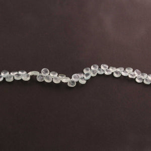 1 Strand Prehnite Faceted Briolettes - Heart Shape Briolettes  6mm-7mm -8 Inches BR721