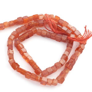 1 Strand  Sunstone  Faceted Cube Briolettes - Box shape Beads -5mm -16 Inches BR719