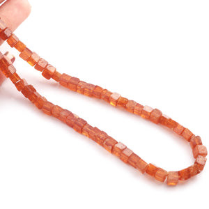 1 Strand  Sunstone  Faceted Cube Briolettes - Box shape Beads -5mm -16 Inches BR719