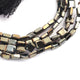 1 Strand Black Spinel Golden Coated  Faceted Chicklet / Rectangle Briolettes 6mmx4mm 8 Inches BR716