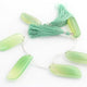 1 Strand Green Chalcedony Faceted Fancy Shape Briolettes - Jewelry Making Supplies - 33mmx13mm-39mmx13mm 6.5 Inch BR749