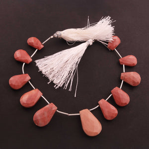 1 Strand Peach Moonstone Faceted Briolettes - Fancy Shape Briolettes  16mmx11mm-23mmx15mm - 9 Inches BR2920 - Tucson Beads