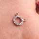 1 Pc Pave Diamond Round Shape 925 Sterling Silver Double Bail Pendant - 11mmx9mm PDC1093