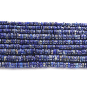 1 Strand Lapis Lazuli Smooth Heishi Wheel Briolettes - Semi Precious Gemstone Briolettes  -5mm- 7mm -13 Inches BR01255