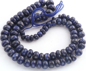 1 Strand Sodalite Smooth Rondelles -  Sodalite Roundelle Beads 6mm-12mm 18 Inches BR01869