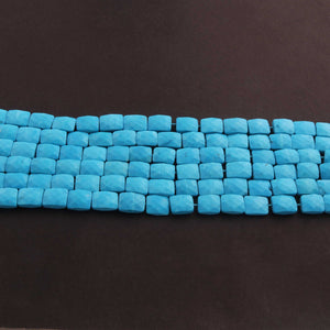 1 Strand Natural Turquoise Faceted Briolettes -Chicklet  Briolettes - 10mmx7mm-11mmx7mm 8 Inches BR1135