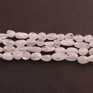 1 Strand White Rainbow Moonstone Smooth Briolettes  -Oval Shape Briolettes  5mmx5mm - 13mmx5mm- 13 Inches BR1385