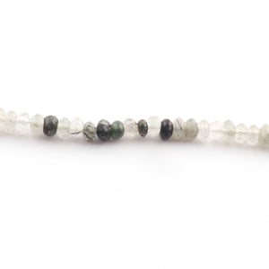 1  Strand Black Rutile Faceted Rondelles -Semi Precious GemStone  Rondelles Beads 4mm-6mm- 8 Inches BR01868