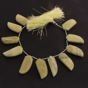 1 Strand Yellow Opal Faceted Briolettes -Horn Shape  Briolettes - 11mmx20mm-14mmx32mm- 9 Inches BR01877 - Tucson Beads