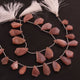 1 Strand Peach Moon Stone Faceted Briolettes Fancy Shape Briolettes  10mmx11mm-19mmx30mm- 9 Inches BR01480 - Tucson Beads