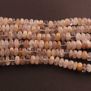 1 Strand Excellent Quality Golden Rutile Smooth Rondelles- Roundel Beads 9mm-10mm, 9 Inches BR864