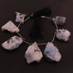 1 Strand White Labradorite Smooth Briolettes - Fancy Shape  Briolettes -24mmx30mm- 32mmx46mm -9 Inches BR01509 - Tucson Beads