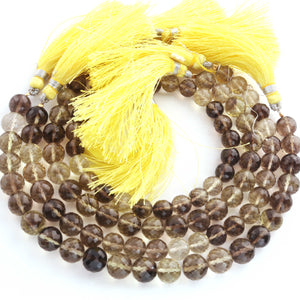 1 Strand Bio Lemon Quartz & Smoky Quartz Faceted Rondelle -Rondelle Beads 7mm-9mm 8 Inches BR863