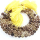 1 Strand Bio Lemon Quartz & Smoky Quartz Faceted Rondelle -Rondelle Beads 7mm-9mm 8 Inches BR863