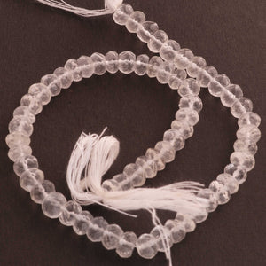 1 Strand Crystal Quartz Faceted Rondelles Beads - Crystal Quartz Roundelle Beads 6mm-7mm 10 inches BR869