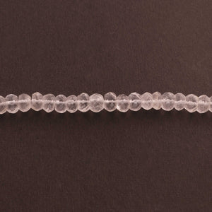 1 Strand Crystal Quartz Faceted Rondelles Beads - Crystal Quartz Roundelle Beads 6mm-7mm 10 inches BR869