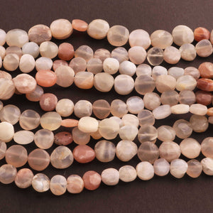 1 Strand Multi Moonstone Faceted Coin Briolettes - Multi Moonstone Coin Beads 6mmx7mm-12mmx12mm 8 Inch BR819