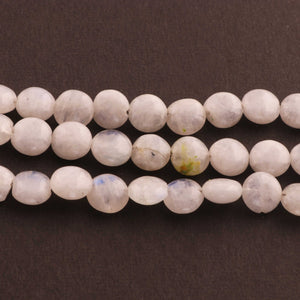 1  Strand White Moonstone Smooth   Briolettes -Coin Shape  Briolettes  7mm-8mm-8 Inches BR815