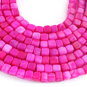 1 Strand Hot Pink Opal Smooth Cube Briolettes - Box Shape Gemstone Beads 7mm-9mm- 8 Inches BR03377 - Tucson Beads