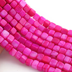 1 Strand Hot Pink Opal Smooth Cube Briolettes - Box Shape Gemstone Beads 7mm-9mm- 8 Inches BR03377 - Tucson Beads