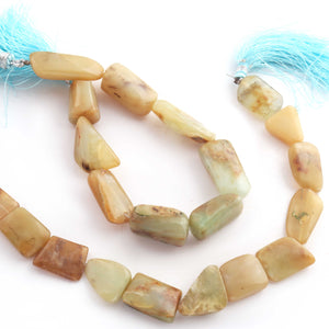 1 Strand Milky Aquamarine Smooth Briolettes - Center Drill Tumble Beads 15mmx13mm-25mmx12mm 8 Inches br839