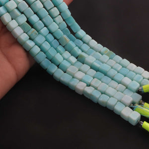 1 Strand Peru Opal Smooth Cube Briolettes - Box Shape Gemstone Beads 7mm-9mm- 8 Inches BR03378 - Tucson Beads