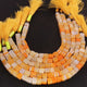 1 Strand Light Orange Opal Smooth Cube Briolettes - Box Shape Gemstone Beads 7mm-9mm- 8 Inches BR03388 - Tucson Beads