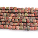 1 Strand Unakite Faceted Cube Beads- Faceted Cube beads 6mm-8mm 8 Inches Long BR849