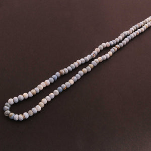 1 Strand Blue Oregon Smooth Round Beads  - Blue Opal Rondelles 5mm-6mm 15 Inches BR871