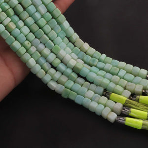 1 Strand Green Opal Smooth Cube Briolettes - Box Shape Gemstone Beads 6mm-8mm- 8 Inches BR03381 - Tucson Beads