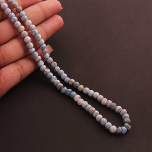 1 Strand Blue Oregon Smooth Round Beads  - Blue Opal Rondelles 5mm-6mm 15 Inches BR871