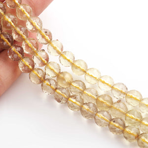 1 Strand Finest Quality Lemon Quartz  Faceted Rondelles - Lemon Quartz Beads 7mm 10 Inches BR806