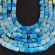 1 Strand Shaded Sky Blue Opal Smooth Cube Briolettes - Box Shape Gemstone Beads 6mm-8mm- 8 Inches BR03390) - Tucson Beads