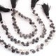 1 Strand Black Rutile Faceted Biolettes - Tourmilated Quartz  Heart Shape Beads 7MM-10MM BR890