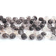 1 Strand Black Rutile Faceted Biolettes - Tourmilated Quartz  Heart Shape Beads 7MM-10MM BR890