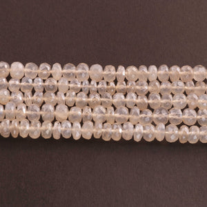 1 Strand Silverite Chalcedony Faceted Rondelle  - Roundelle Beads 6mm-7mm 13 Inches BR881