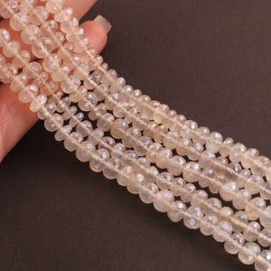 1 Long Strand White Silverite Faceted Rondelles  - Gemstone Rondelles -6mm-15 Inches BR856