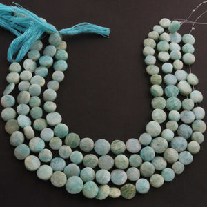 1 Strand Finest Quality Amazonite Faceted Coin Beads Brioletes - Amazonite Briolettes 7mm-11mm 8.5 Inch br 897