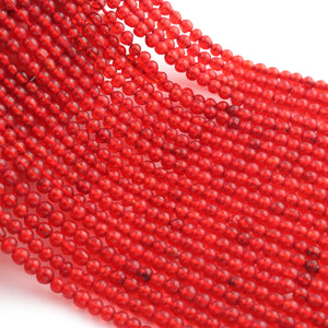 1 Strands Red Crystal  Faceted Ball Beads 3-4mm 15 Inches BR2060