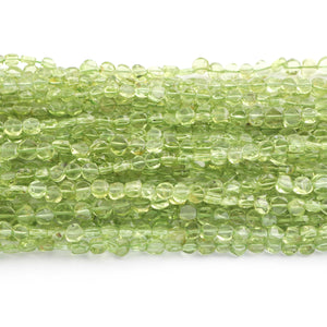 1 Strand Peridot Faceted  Coin shape Briolettes -Coin Briolettes  4mm-5mm 14.5 Inches BR2042