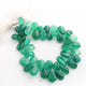 1  Strand Green Onyx Smooth Briolettes -Pear Shape Briolettes 6mmx4mm 12mmx6mm 10.5 Inches BR2019