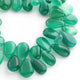 1  Strand Green Onyx Smooth Briolettes -Pear Shape Briolettes 6mmx4mm 12mmx6mm 10.5 Inches BR2019