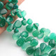 1  Strand Green Onyx Smooth Briolettes -Pear Shape Briolettes 6mmx4mm 12mmx6mm 10.5 Inches BR2019