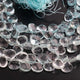 1 Strand Aquamarine Faceted Heart Shape Briolettes   -  Finest Quality  Heart Shape Beads Briolette 6mm-8mm 8.5 inches BR2045