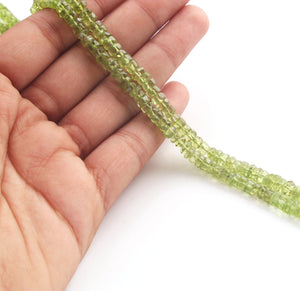 1 Strand Peridot Faceted Tyre Beads,  Peridot Wheel Beads, Peridot Gemstone Beads, 5mm- 13.5 Inches Br1094