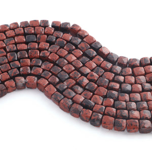 1  Strand Red Tiger Eye Cube Briolettes - Box Shape Gemstone  Beads 6mm-8mm  8 Inches BR03437 - Tucson Beads