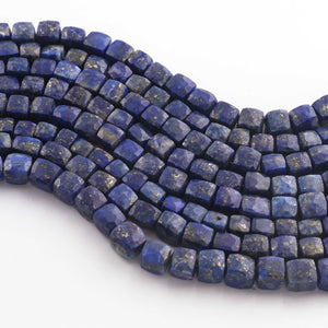 1 Strand Lapis Faceted Cube Briolettes - Box Shape Gemstone Briolettes  5mm-7mm - 8 Inches BR03429 - Tucson Beads